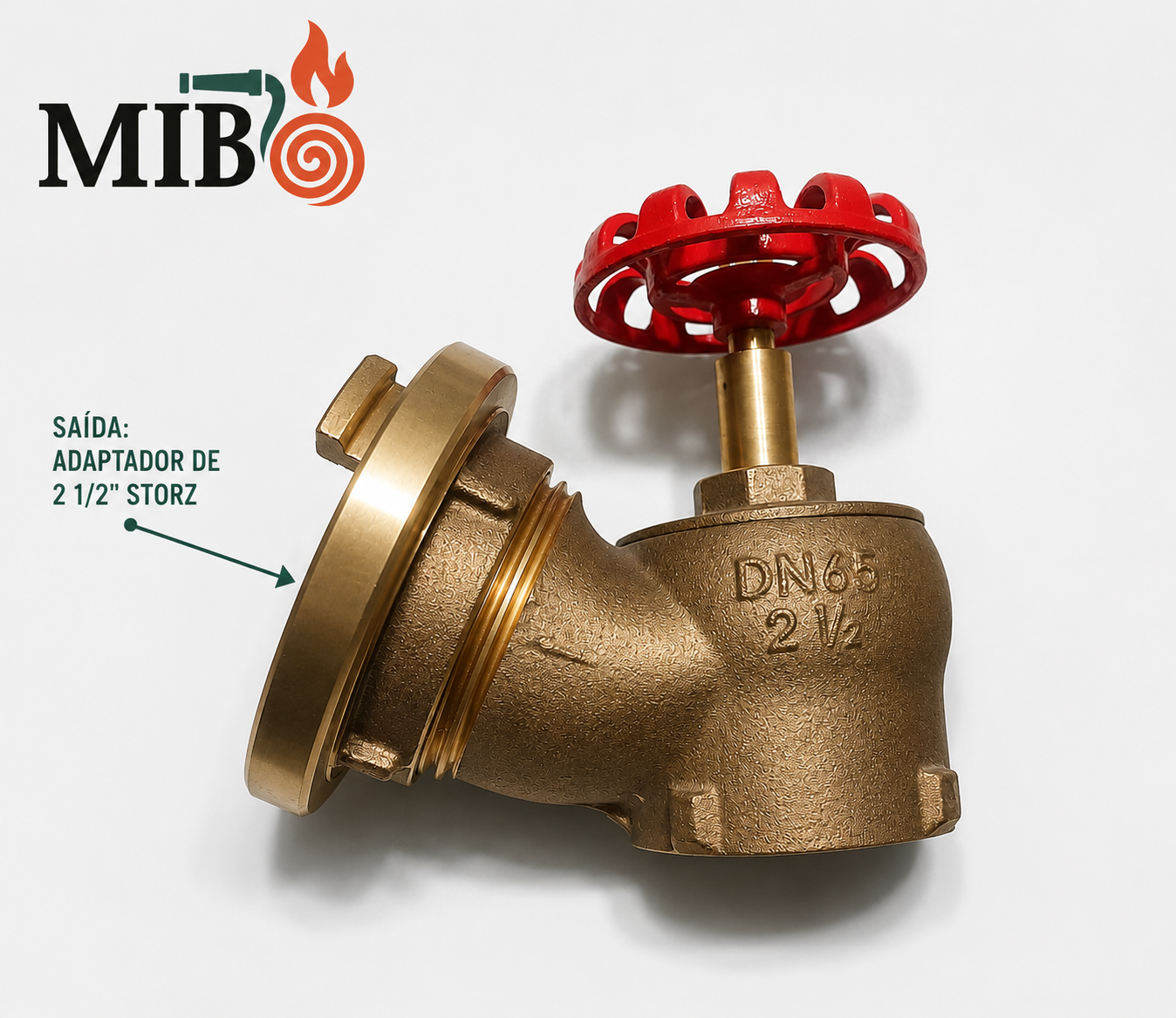Adaptador Storz 2 1/2 polegadas em válvula de hidrante DN65 para mangueira de incêndio de 65 mm