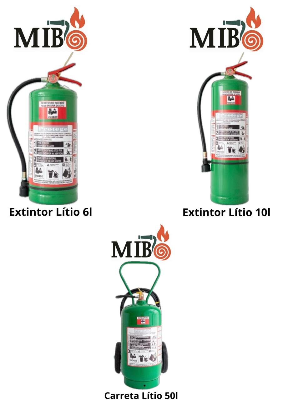 Extintor para incêndio em bateria de lítio