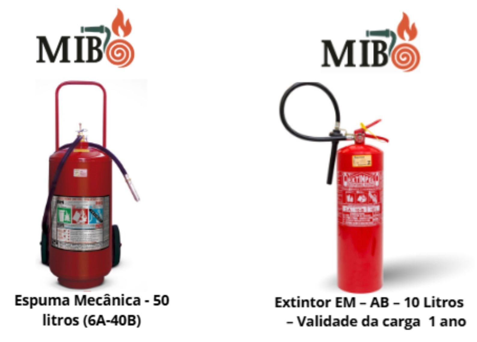 Extintor de espuma mecânica portátil e sobre rodas