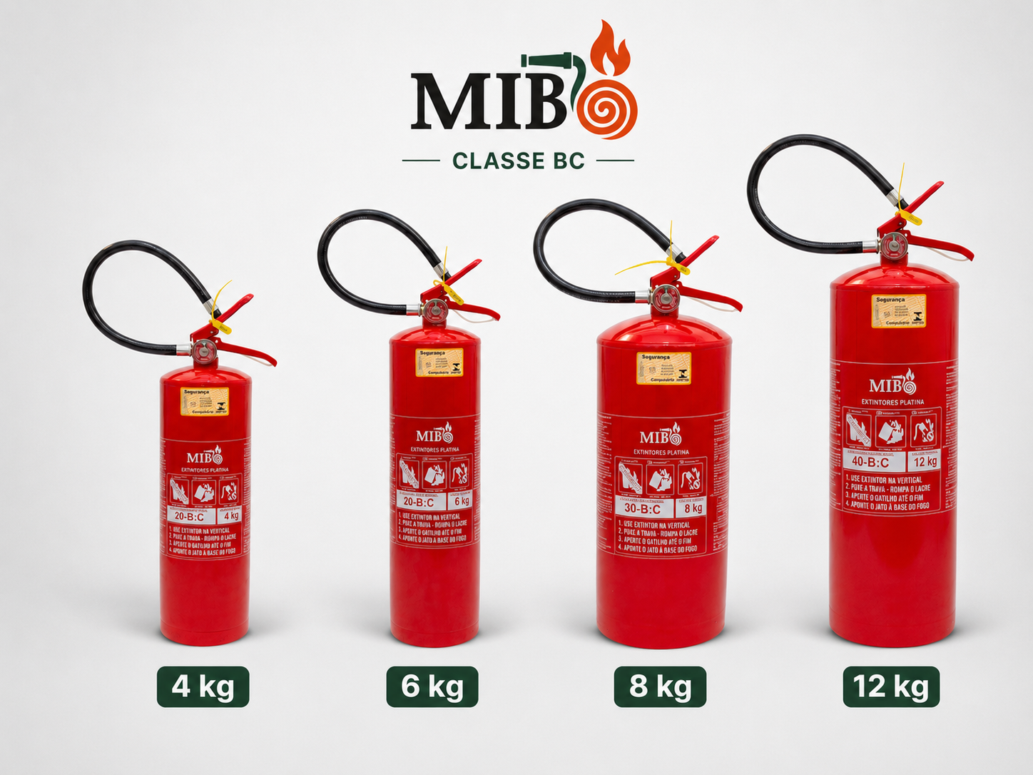 Extintor de incêndio pó químico seco classe BC para indústrias, condomínios, empresas e comércios
