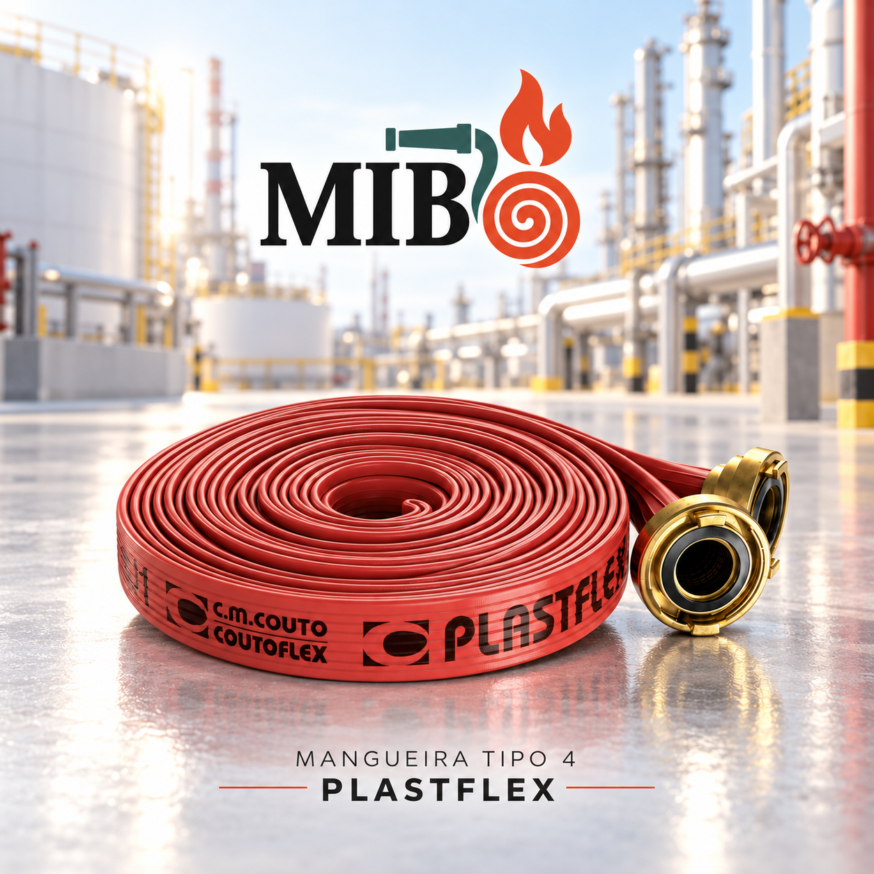 Mangueira de incêndio Tipo 4 Plastflex vermelha para uso industrial conforme ABNT NBR 11861