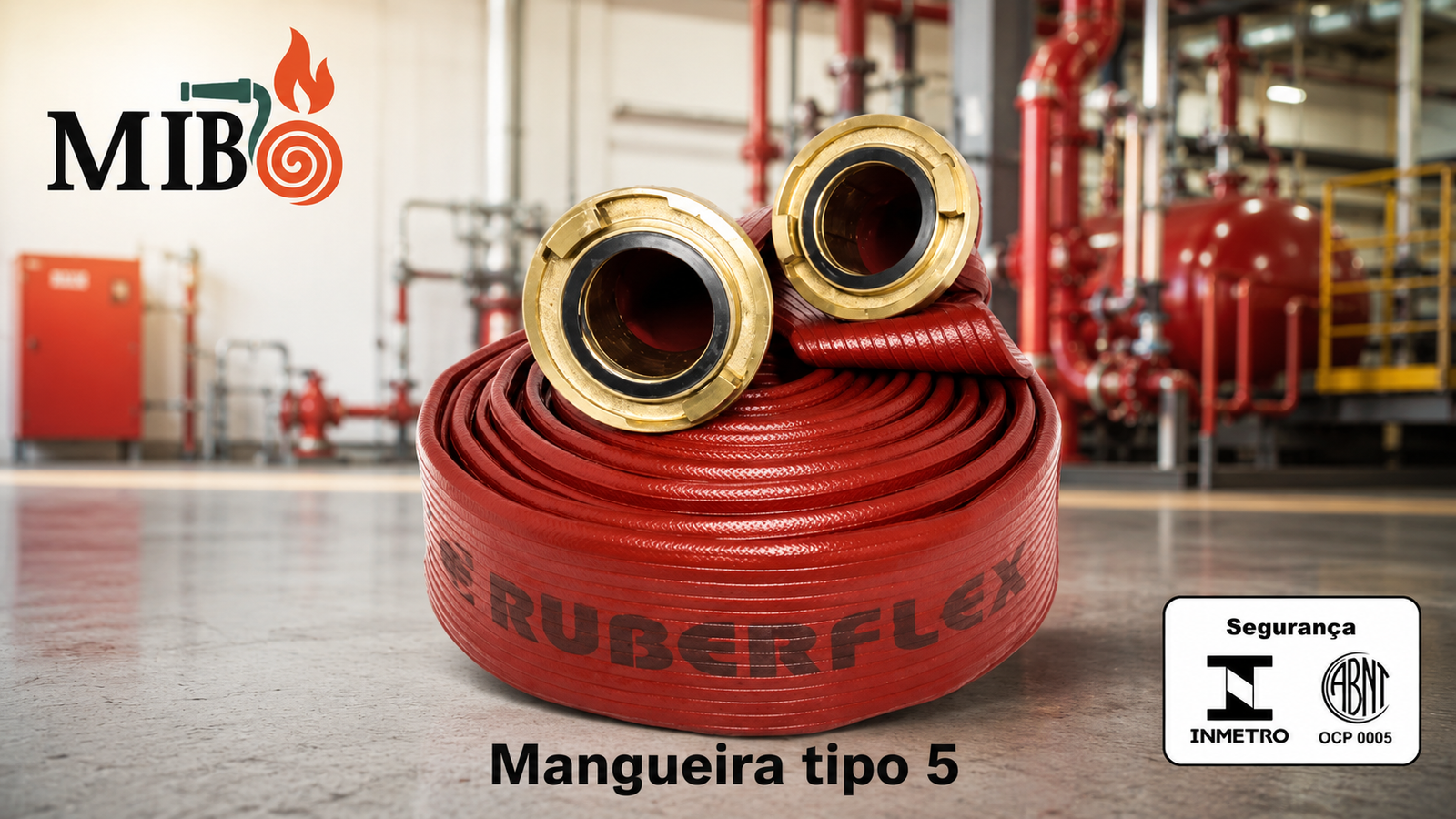 Mangueira de incêndio Tipo 5 Ruberflex para uso industrial severo e ambientes de alto risco