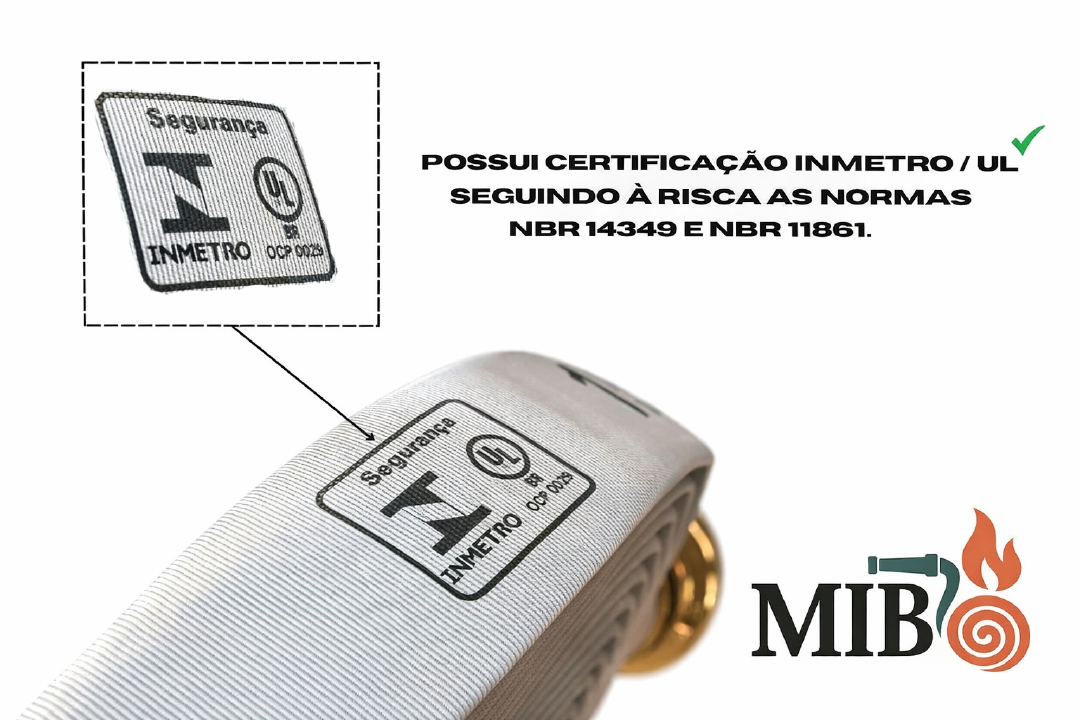 Mangueira tipo1 15 metros Segurimax certificada 38 mm para hidrante predial conforme ABNT NBR 11861 e certificação UL-BR 21.1928