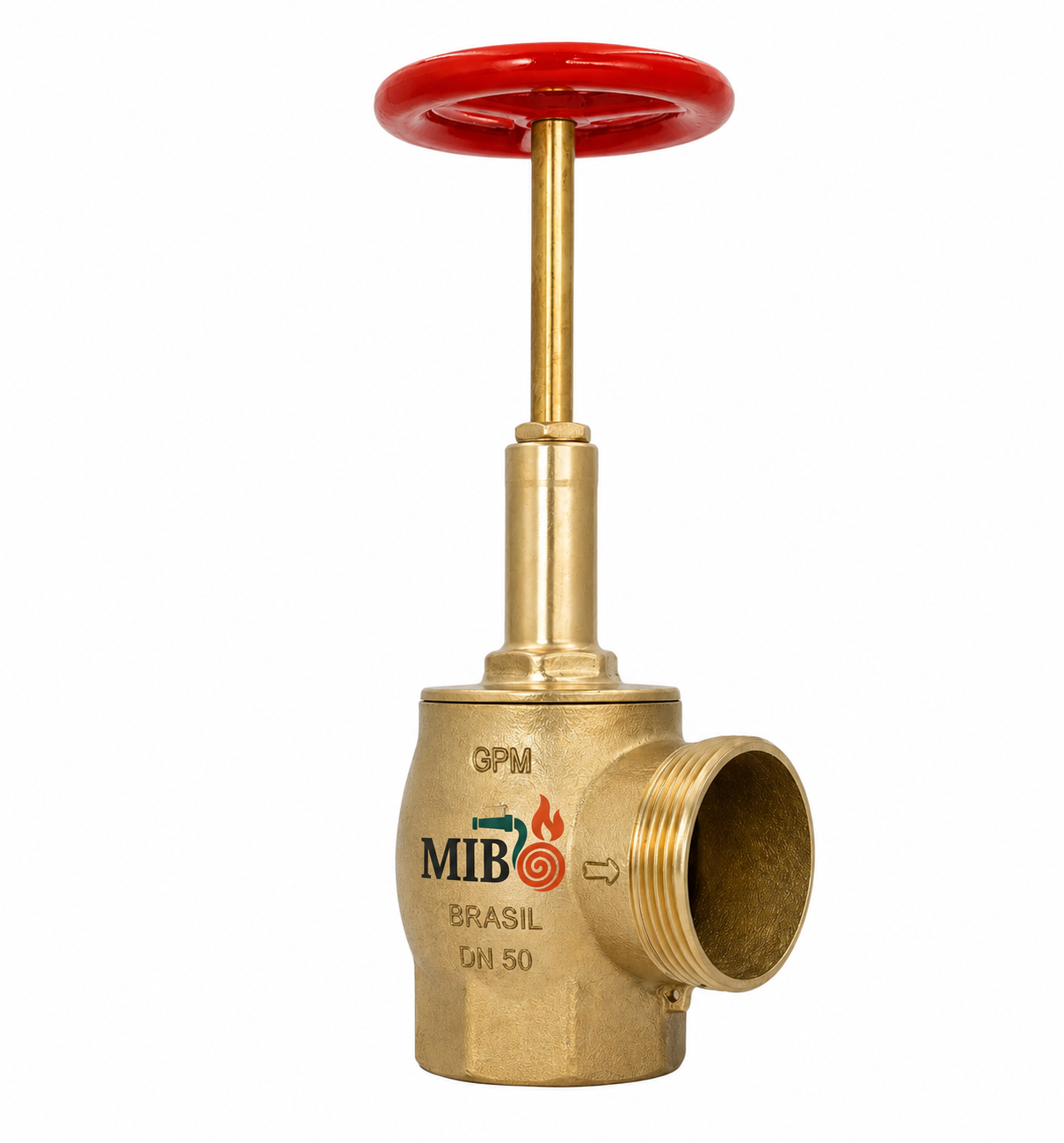 Válvula globo industrial PN20 GM 138 em latão para hidrante com rosca 8 NPT x 7.1/2 NH